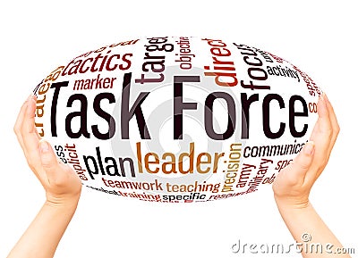 Task Force word cloud hand sphere concept Stock Photo