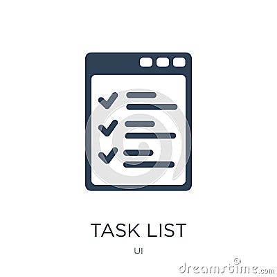 task list icon in trendy design style. task list icon isolated on white background. task list vector icon simple and modern flat Vector Illustration