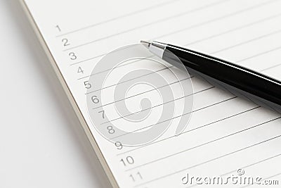 Task list or shopping wish list concept by closed up of black pe Stock Photo