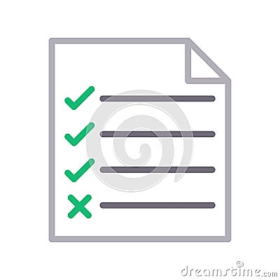 Task list thin color lline vector icon Vector Illustration