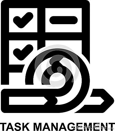 task management, agile, development, backlog, requirement, testing, product backlog outline icon Vector Illustration