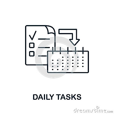 Daily Tasks icon. Line style symbol from productivity icon collection. Daily Tasks creative element for logo Vector Illustration