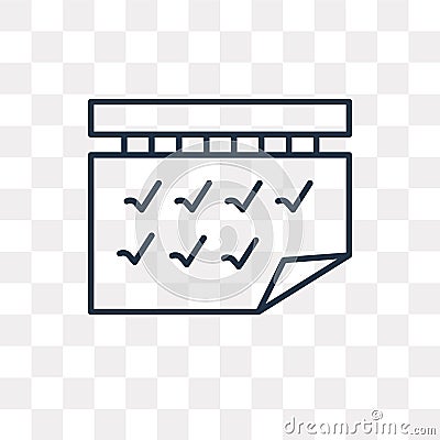 Tasks vector icon isolated on transparent background, linear Tasks transparency concept can be used web and mobile Vector Illustration
