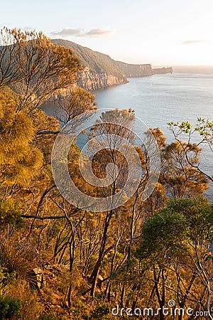 Autumn Colours over Cape Hauy, Tasmania, Australia Stock Photo