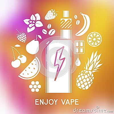 The taste of the electronic cigarette Vector Illustration