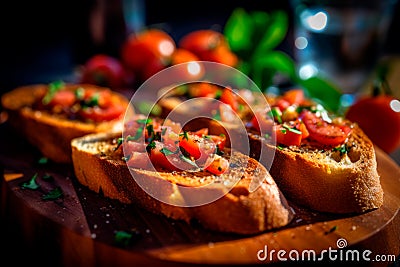 Taste of Italy: Savory Bruschetta Delight Stock Photo