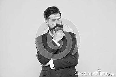 Taste of success. Confident businessman handsome bearded man in formal suit. Because you worth it. Successful handsome Stock Photo