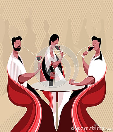 Taste wine Vector Illustration