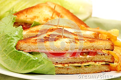 Tasteful club sandwich Stock Photo