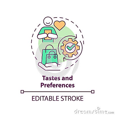 Tastes and preferences multi color concept icon Vector Illustration