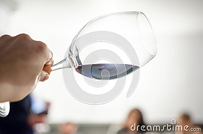 Tasting red wine Stock Photo
