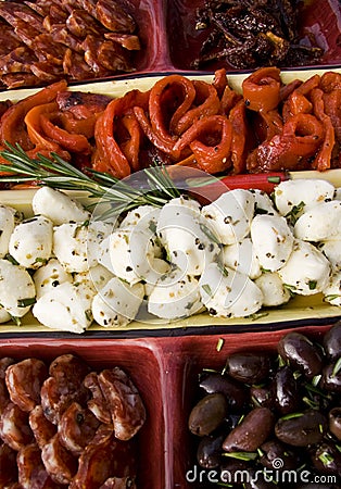 Tasty antipasto platter Stock Photo