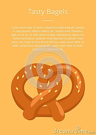 Tasty Bagels Pretzel Crisp Biscuit Baked in Knot Vector Illustration