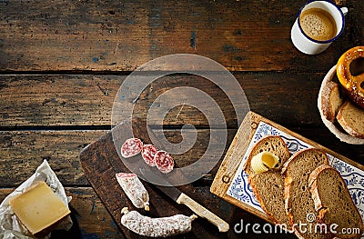 Tasty Bavarian breakfast served in a tavern Stock Photo