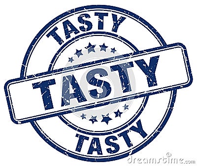 tasty blue stamp Vector Illustration