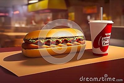 Tasty burger. Fresh delicious and delightful hamburger. Illustration for advertising posters, flyers, prints, bigboards Stock Photo