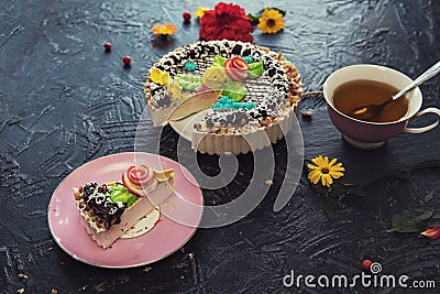 Tasty cakes composition Stock Photo