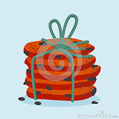 Tasty chocolate chip cookies. Vector illustration. Vector Illustration