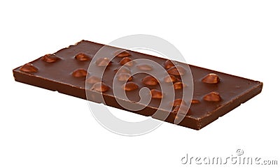 Tasty chocolate with hazelnuts isolated Stock Photo
