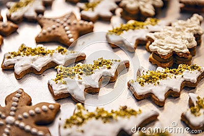 Tasty Christmas cookies Stock Photo