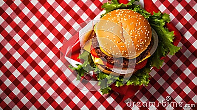 tasty classic burger food photograph Cartoon Illustration