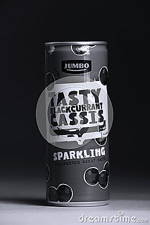 Tasty Classis Sparkling drink cans from Jumbo, Dutch supermarket Editorial Stock Photo