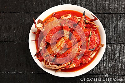 Tasty Crab dish seafood with curry sauce Stock Photo