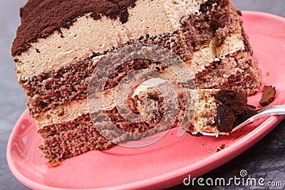 Tasty creamy tiramisu cake for different occasions. Delicious dessert Stock Photo