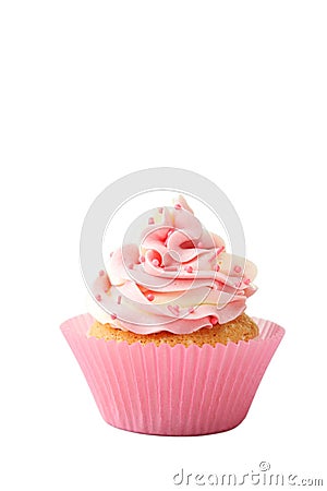 Tasty cupcake isolated on a white Stock Photo