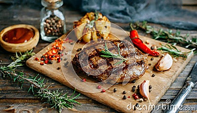 Tasty and delicious meat steak Stock Photo