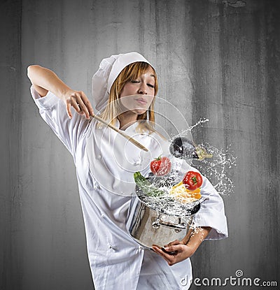 Tasty dish of a chef Stock Photo