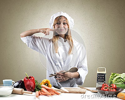 Tasty dish of a chef Stock Photo