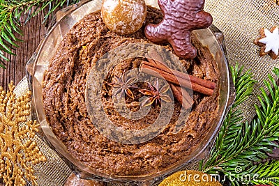 Tasty and fresh gingerbread dough Stock Photo