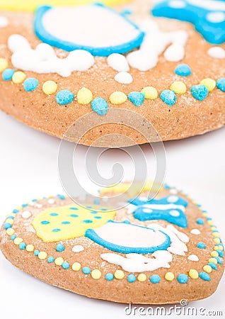 Tasty Gingerbread - heart Stock Photo