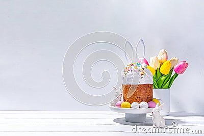 Tasty Glazed Easter cake Stock Photo