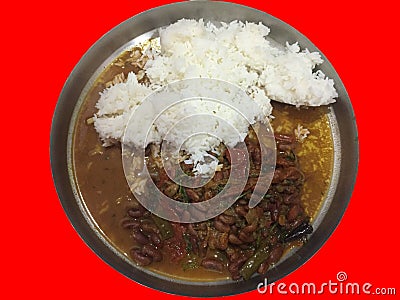 Tasty and healthy beans rice spicy and delicious Stock Photo