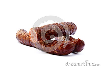 Tasty high quality smoked sausage Stock Photo