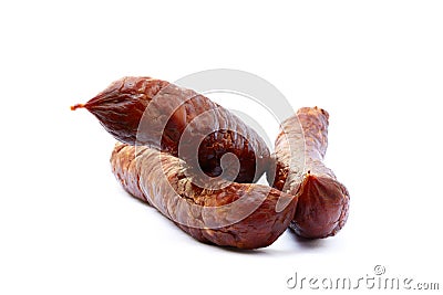 Tasty high quality smoked sausage Stock Photo