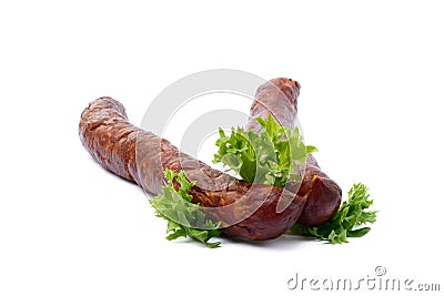 Tasty high quality smoked sausage Stock Photo