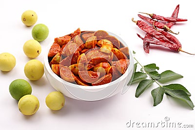 Tasty Indian lime pickle Stock Photo