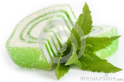 Tasty jelly candy with mint Stock Photo