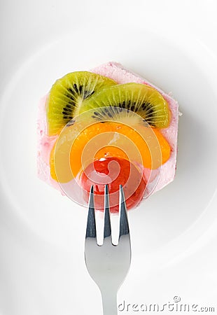 Tasty low-calorie fruit cake Stock Photo
