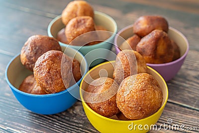 Tasty Nigerian Puff Puff Served at a Party ready to eat Stock Photo