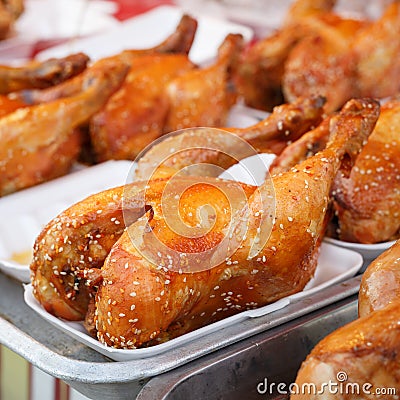 Tasty roasted chicken Stock Photo