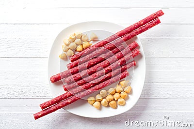 Tasty snacks to drinks Stock Photo