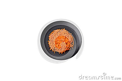 Tasty spicy Korean carrot with spices and herbs Stock Photo