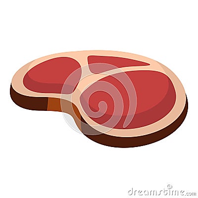 Tasty steak icon, flat style Cartoon Illustration