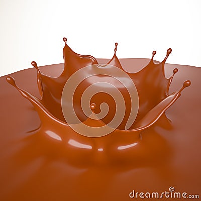 Tasty, sweet chocolate background with a splash, 3d illustration, 3d rendering Cartoon Illustration