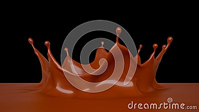 Tasty, sweet chocolate background with a splash, 3d illustration, 3d rendering Cartoon Illustration