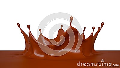 Tasty, sweet chocolate background with a splash, 3d illustration, 3d rendering Cartoon Illustration